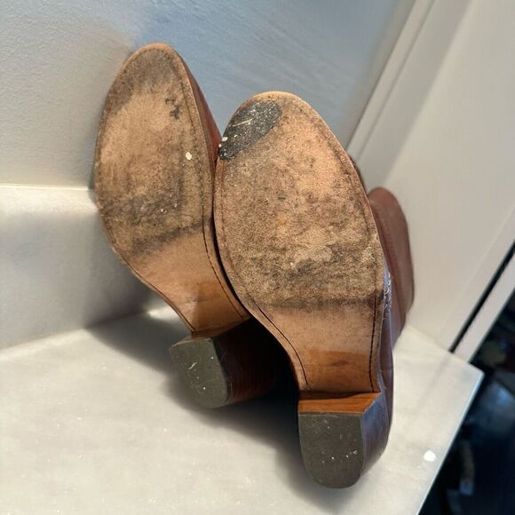 Frye Jane 14L Stitch Pebbled Full Grain Leather Cowboy Boots Redwood Size 6.5M - Picture 5 of 7